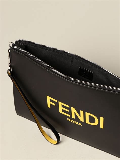 pochette fendi con logo|fendi pouch men's.